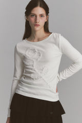 Lace Rose Long Sleeve Ivory