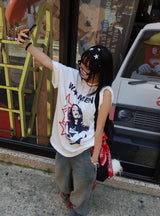 Funky Star Oversized Fit Boxy Short Sleeve T-shirt
