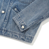 CORDUROY COLLAR WORK JACKET [BLUE]