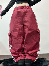 TRACK CARGO STRING PADDING PANTS ❤🖤🤎💚💙5COLOR