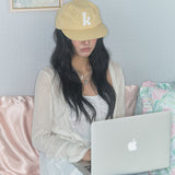 k-logo applique cap yellow
