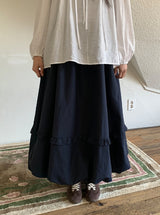 Pearlenny Banding Frill Balloon Long Skirt