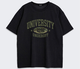 Overfit Crewneck University Camo Short Sleeve T-shirt Black Khaki