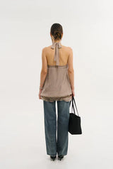 Sheer halter dress