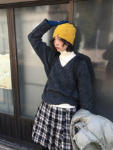 [MD Pick]ウールタッチブラッシュVネックニット (4 Colors)