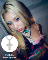  [Aespa Karina, (G)I-DLE Shuhua Pick]Full Cubic Cross Necklace