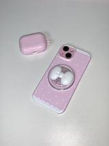 かわいいリボンの携帯電話グリップ - ホワイト (MagSafe)