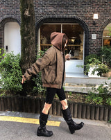 ダブルバックルビーカーワイドロングブーツ