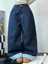 リボン🎀ワイドリボンロールアップデニムパンツ 🩵🎀
