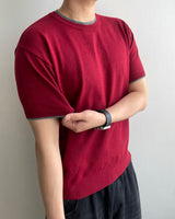 Welt Crop Short Sleeve Knit