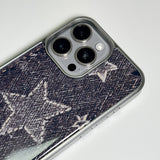 フェイドデニムスターダストスマホケース ブラウン (SV_Epoxy)