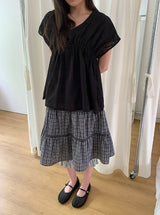 ロエリンシアリングキャップスリーブブラウス