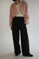 Crop fur jacket