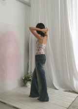 TWO BUTTON LOOSE BOOTS CUT DENIM (S-L)
