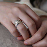 Bold double qubic ring (Tourmaline)