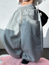 HIGH QUALITY✨ダブルポケットスウェットオーバーバルーンワイドロングパンツ - 6 COLORS