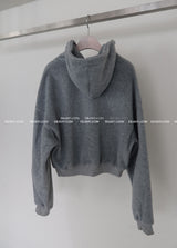 pleasantly thick fleece hooded zip-up jacket