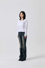 LISE SHIRRING TOP / WHITE