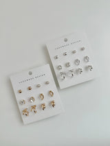 [6 set]キュービックリボンムードイヤリングセット