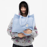 Twister Quilt Tote Bag - Light Blue