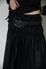 Leather ring wide belt