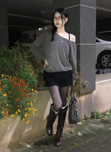 Off-Shoulder Sweatshirt