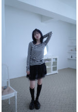 Lace High Knee Socks (3color)