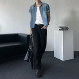 MG323 ピンタークロップデニムシャツ (2 colors)