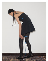 rirri SS 100% Cotton Jacquard Camisole Dress with Smocked Waist in Slimming Black (Excluding Blue Sash)