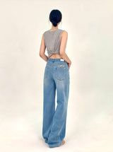  2ND REORDER BUKAY EMBROIDERY SLIM WIDE DENIM PANTS code 25102
