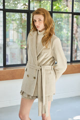 CLASSY HERRINGBONE WOOL JACKET / IVORY