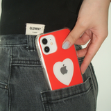 heart hole case - red