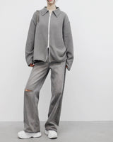 Porine Two-Way String Zip-Up