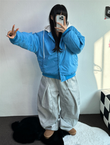 キディリング ポイント フロントプリーツ バルーンパンツ💙🩶🖤 - 3カラー