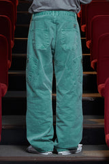 DYED ZIP CARGO PANTS / EMERALD