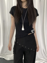 Juki Angora Short-Sleeve Knit Top