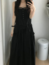 Pintuck Long Dress (2 colors)