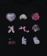 グラフィッククロップTシャツ ブラック