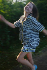 Checky Pajama set / Navy