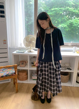 26SS★ [BAONHAUS] チェミニ チェック アンバランスロングスカート