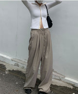 Stripe strap slacks