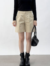 Agnelli 3/4 pintuck shorts