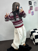 ノルディックスノーフラワーディアニット🦌❤💙🩶3COLOR