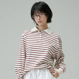 ストライプカラーTシャツ  (Ivory)