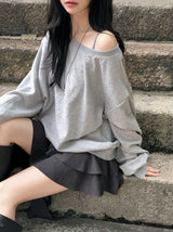 [SHOPPERMADE] ラテ スエード ティアード ミニスカート (2color)