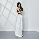 Utility Pocket H-Line Cargo Midi Skirt