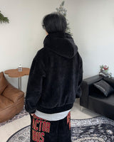 ラディスミンクブラッシュドベルベットフーディー
