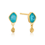 Turquoise Drop Stud 925 Silver Earring E014-01G