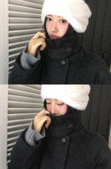 [ORIGINAL] HOLES HIGH NECK MEDIUM COAT