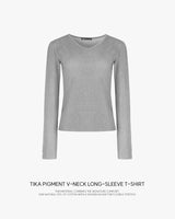 [ORIGINAL] Tika Pigment V-Neck Long-Sleeve T-Shirt